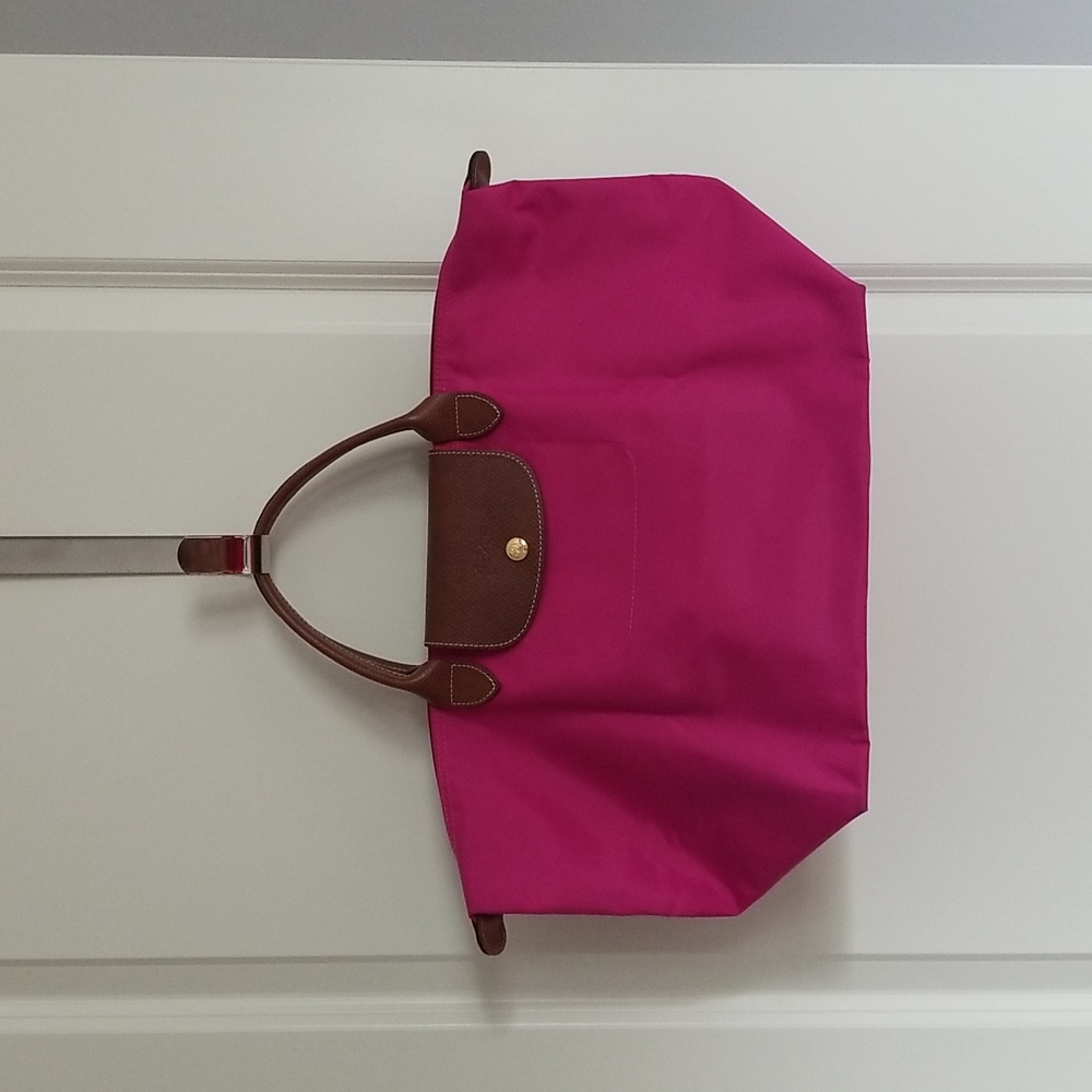Long champ le pliage Medium top handle handbag